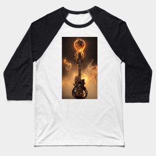 Glowing fire electric guitar Baseball T-Shirt